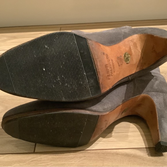 Vintage FINNISH Grey Suede leather  fold over 3” heeled boots - Picture 11 of 12